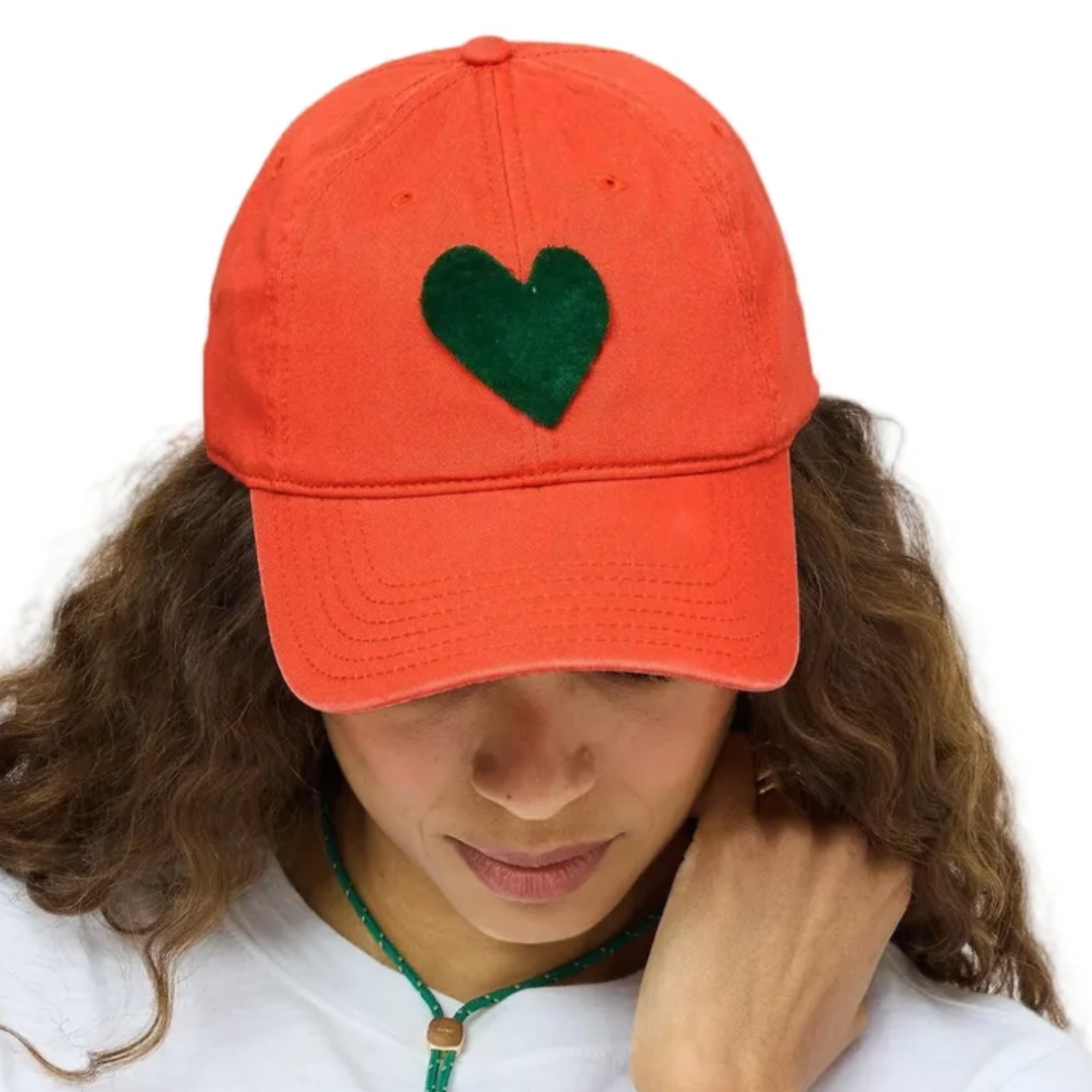 KR Imperfect Velvet Heart Hat Tomato-Army Green