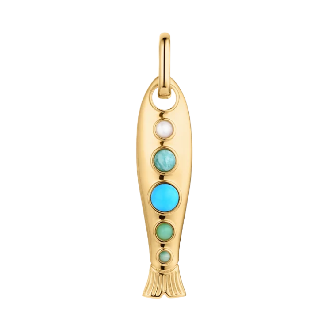 Amalfi Enamel Fish Clip in 14k Gold Plated