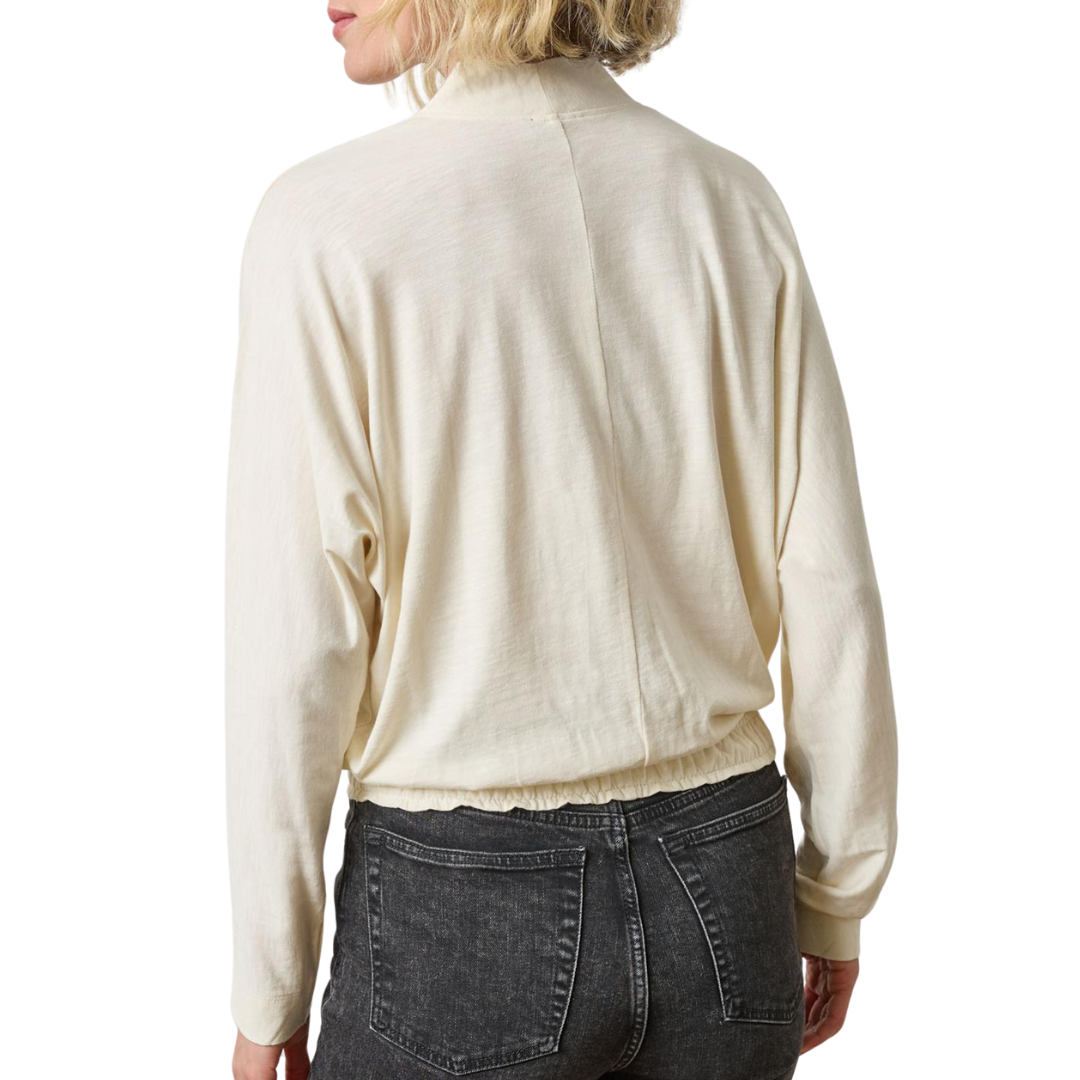 Shawl Collar Wedge Top in Snow