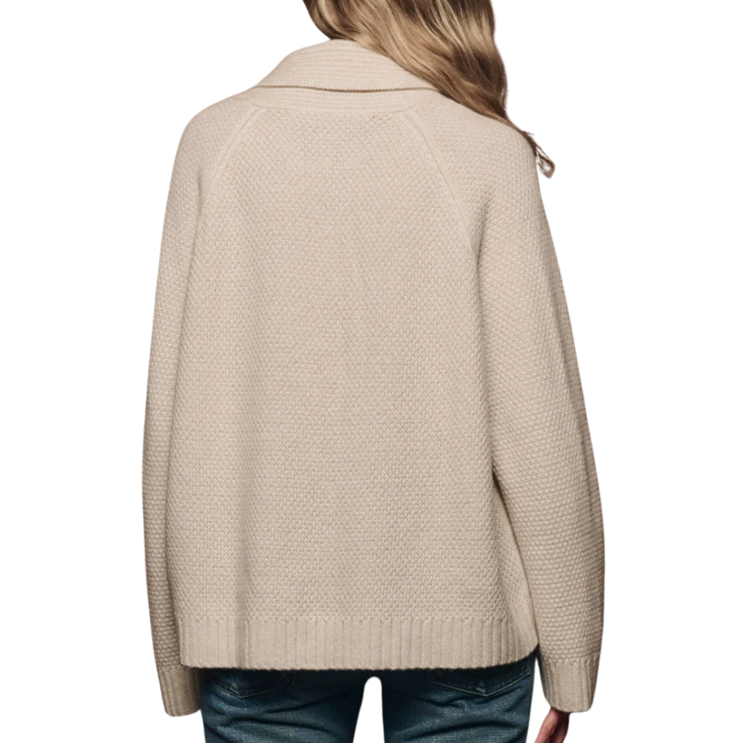 The Cashmere Cable Lodge Cardigan in Cream