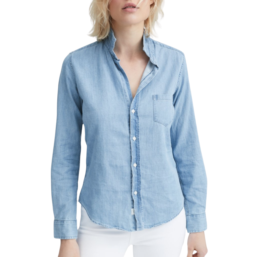 Barry Tailored Button-Up Shirt in Classic Blue Wash
