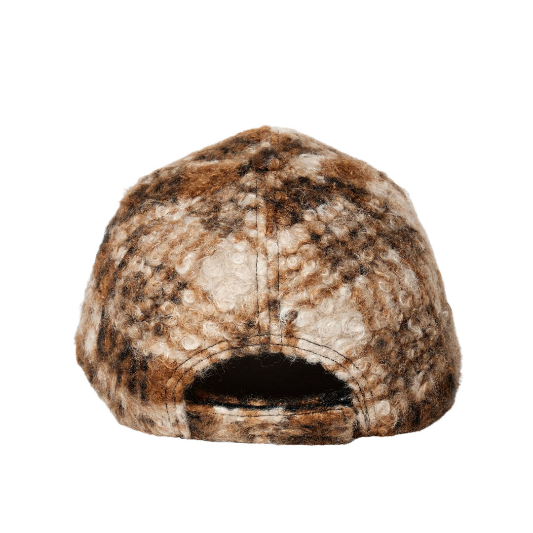 Novelty Sherpa Cap in Brown Plaid