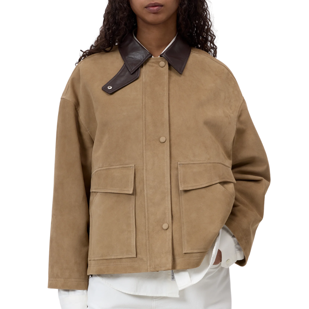 Goatskin Country Jacket in Sand Beige