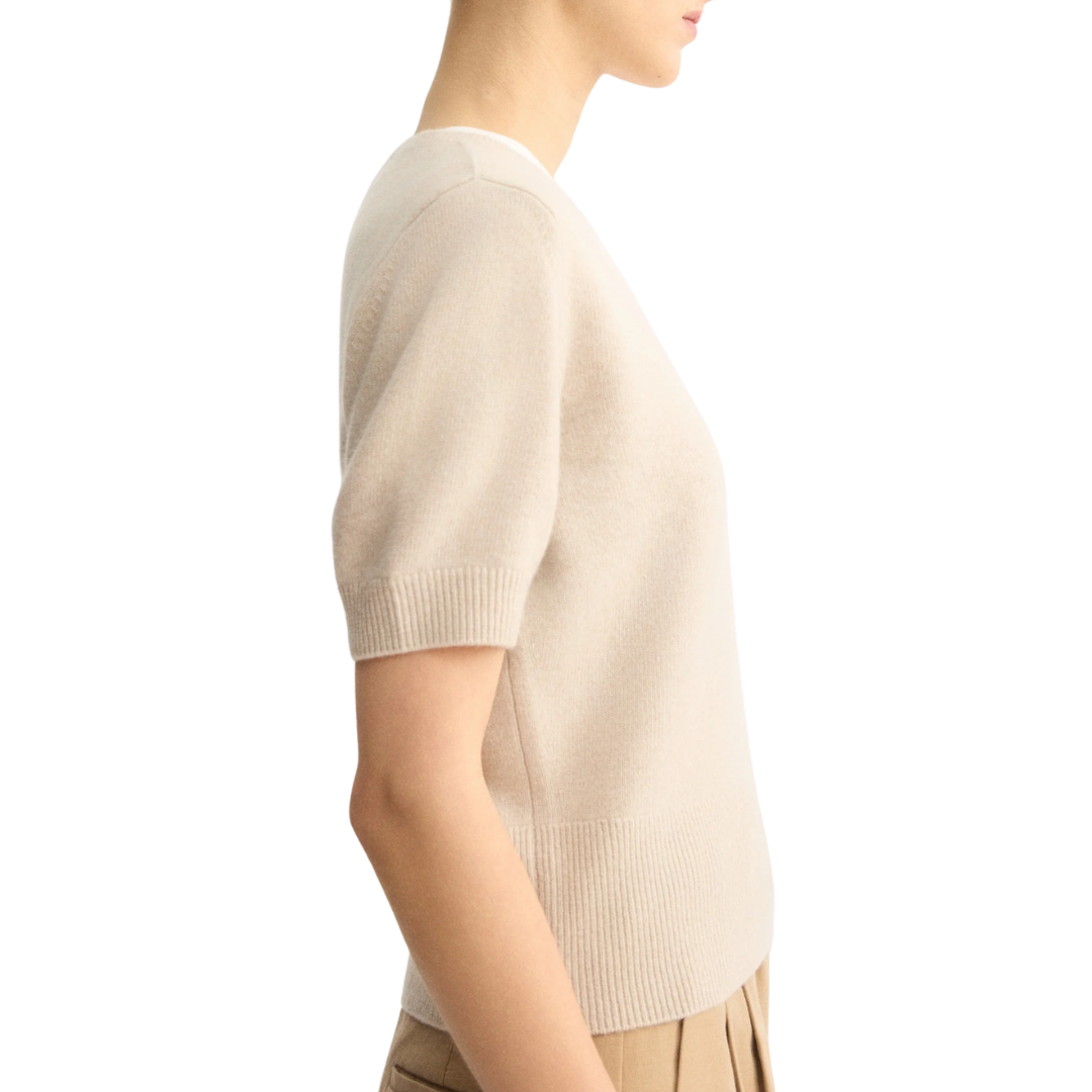 Clarkson Short Sleeve Crewneck in Beige