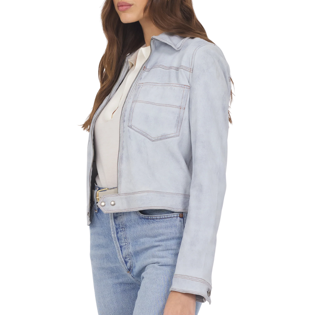 Hayden Waxed Suede Jacket in Cloud