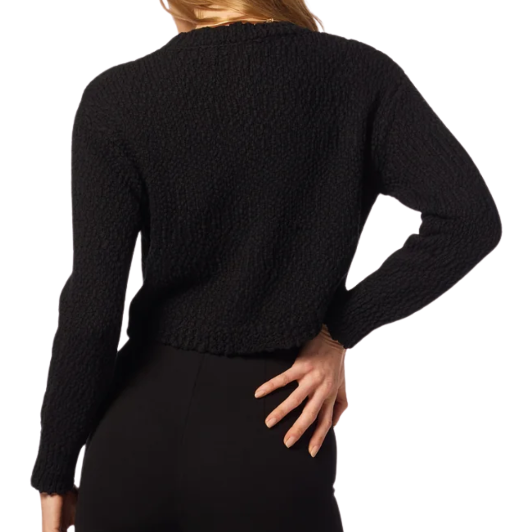Helena Cropped Double Pocket Cardigan in Black