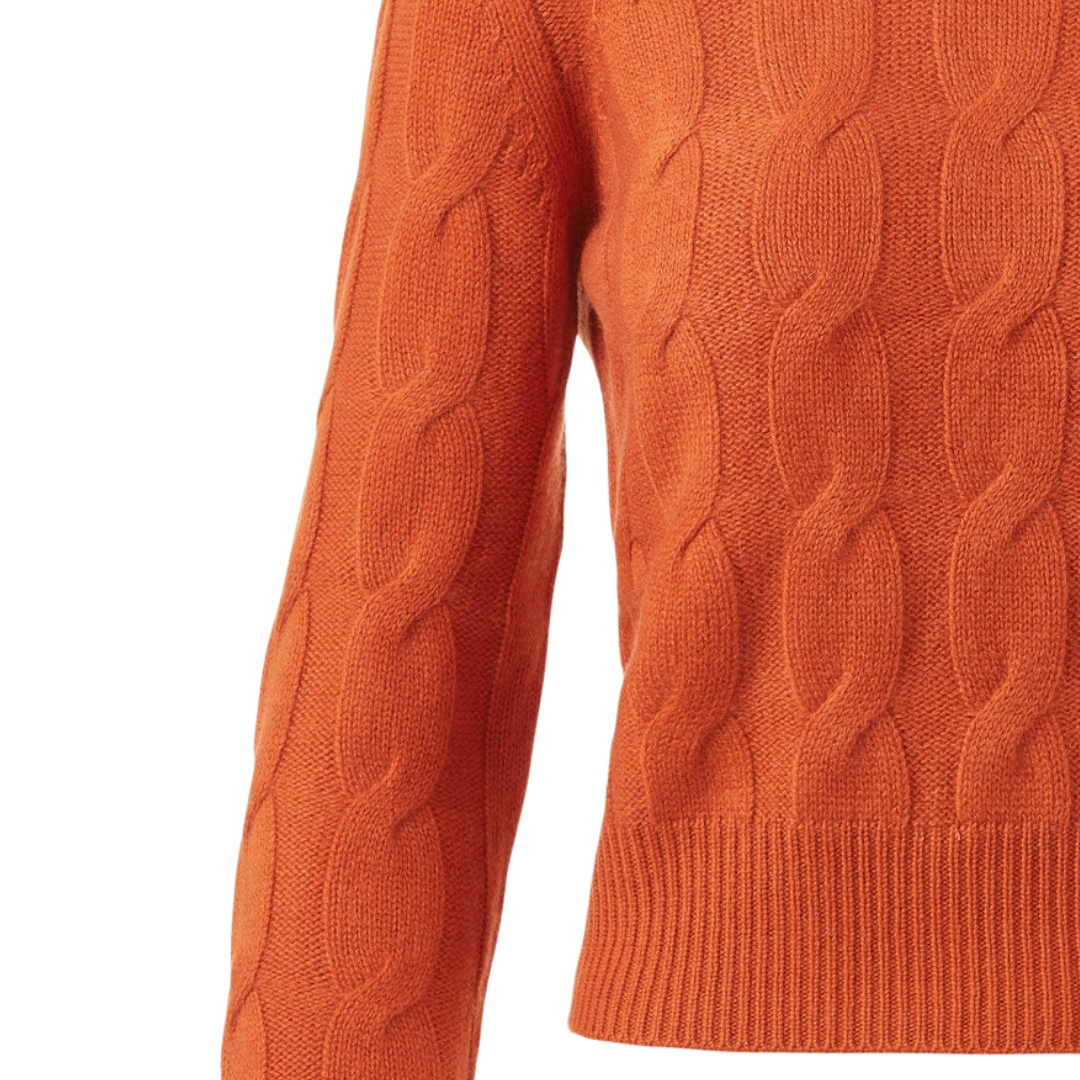Luxe Cable Crew in Brandy