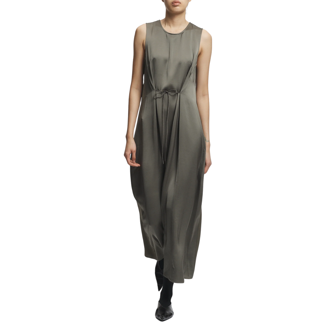 Grant Charmeuse Maxi Dress in Dusty Olive