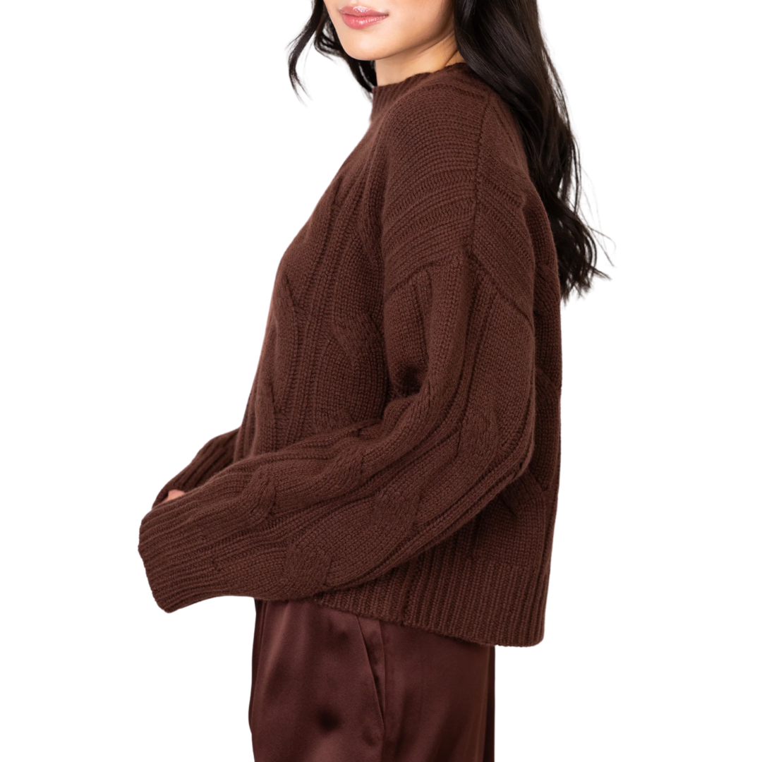 Tristan Cashmere Crewneck Pullover in Cinnabar