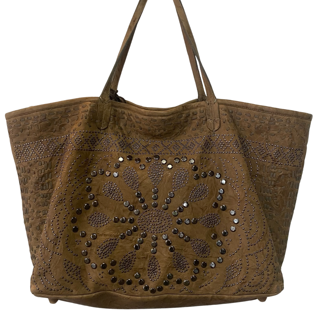 Studded Tote in Taupe Borello