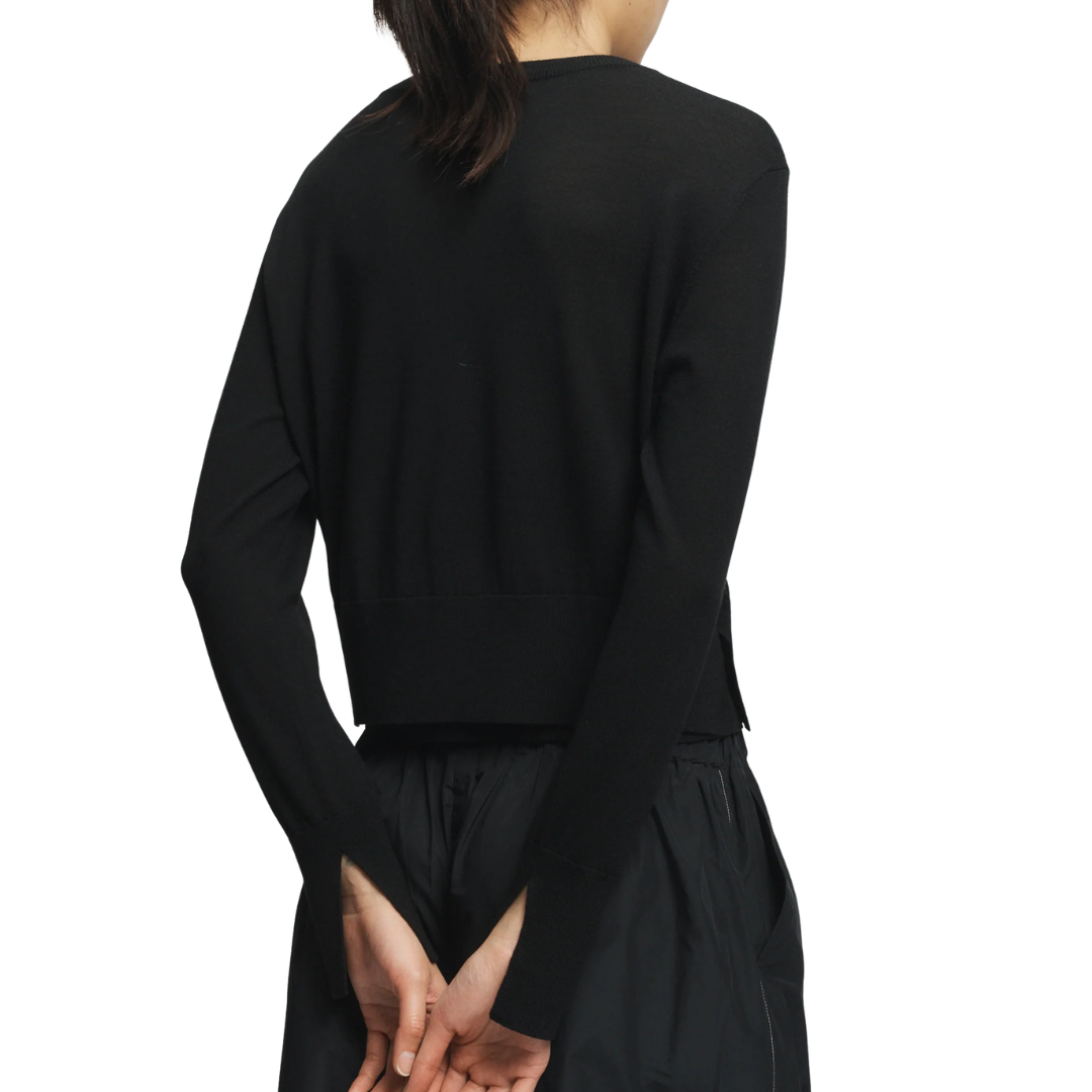Elodie Layered Crewneck Knit in Black