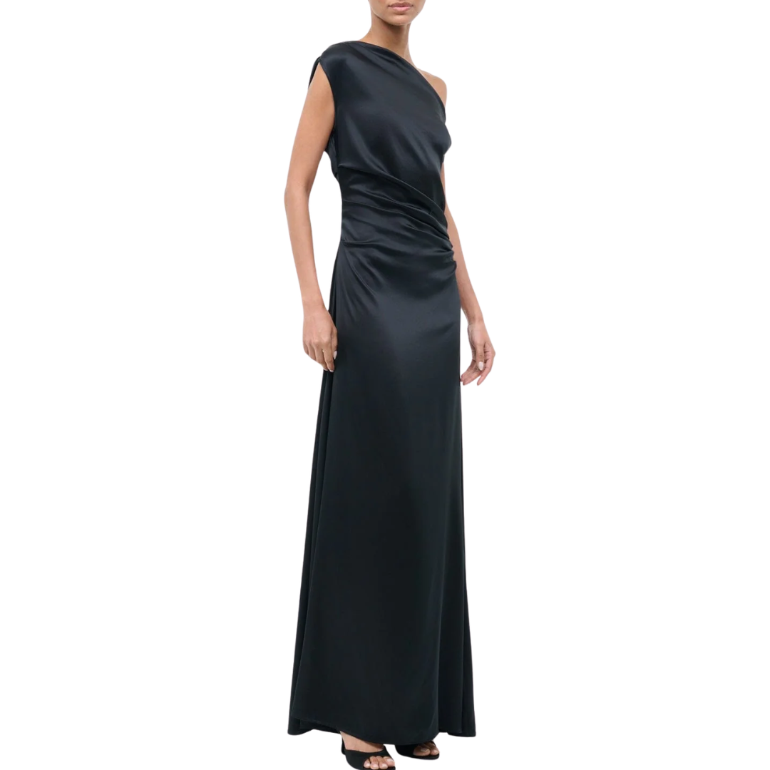 Maxi Phare Silk Dress in Black