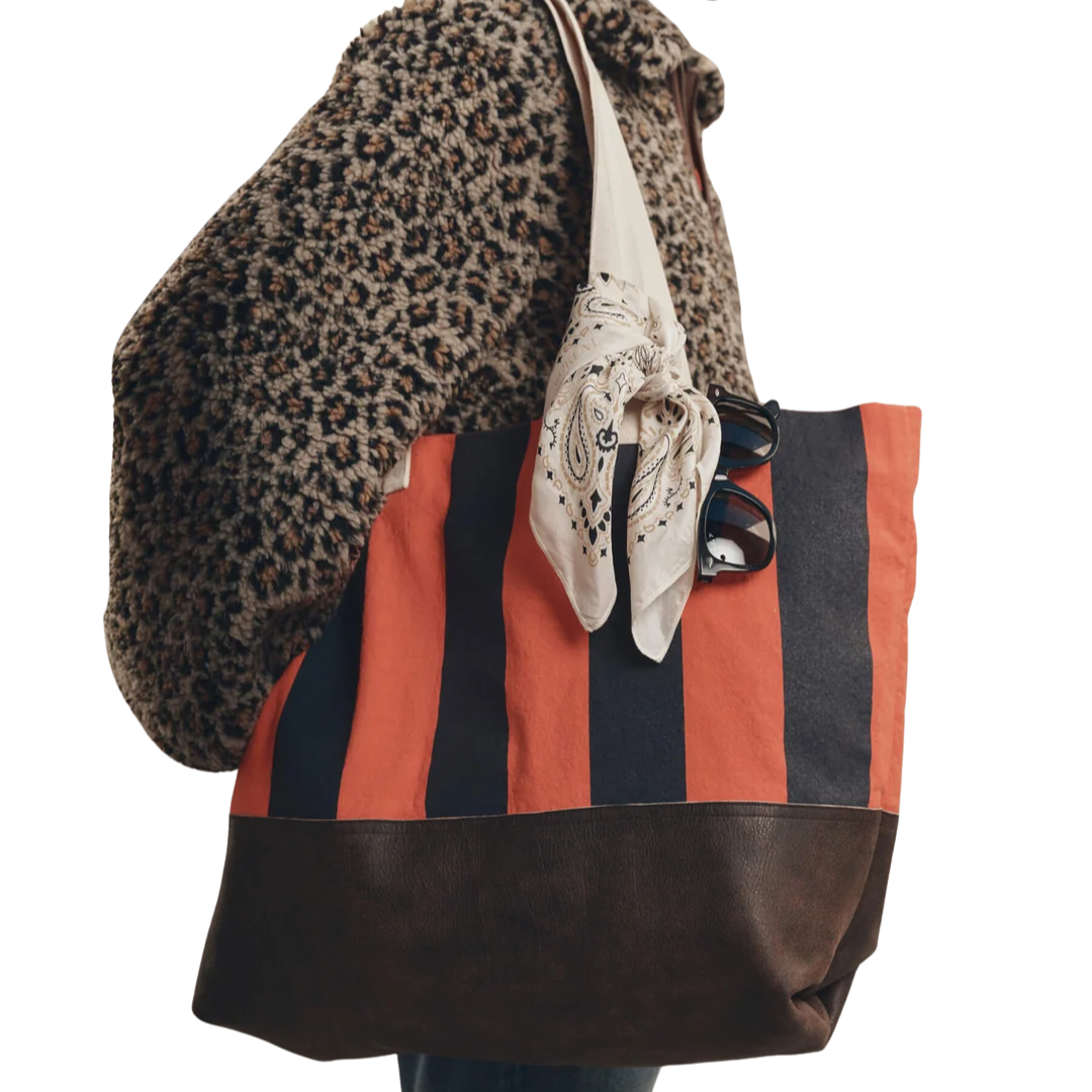 The Stripe Tote in Hot Red Prep Stripe