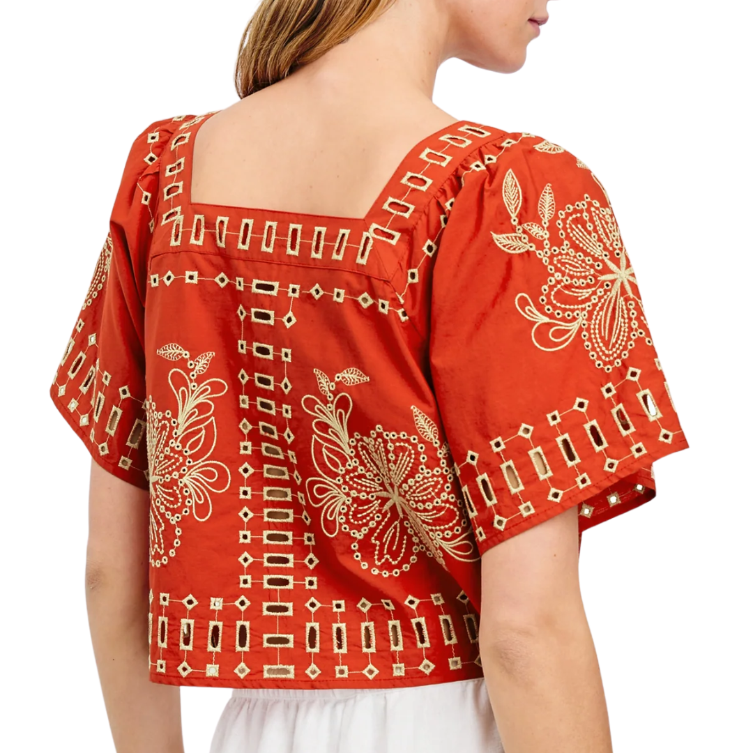 Laine Top in Terracotta