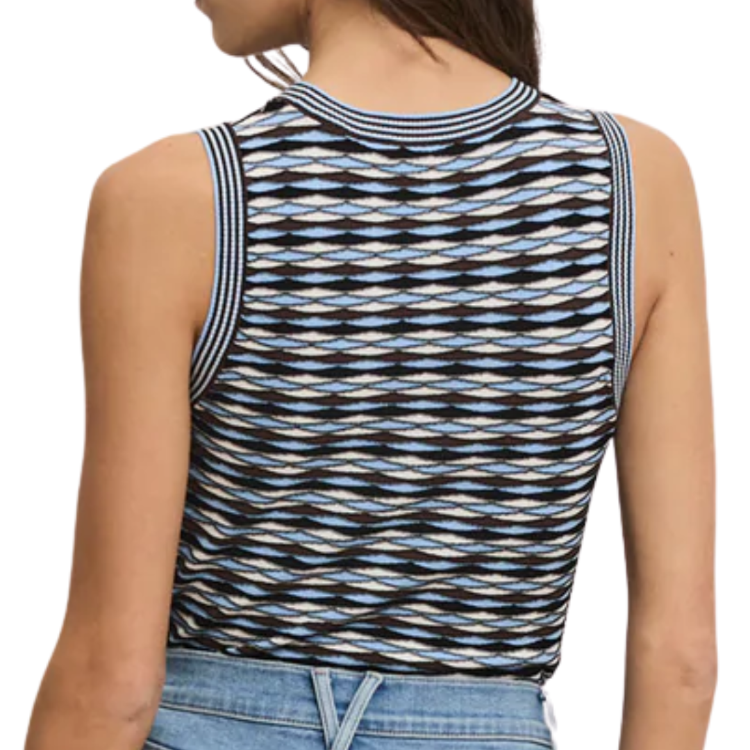 Jerrel Knit Tank Top in Blue Jay Multi