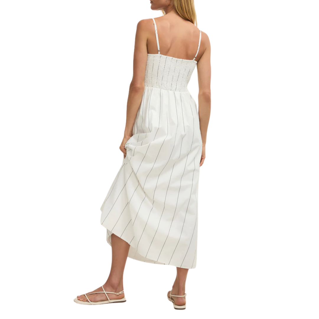 Bayside Stripe Maxi Dress in White
