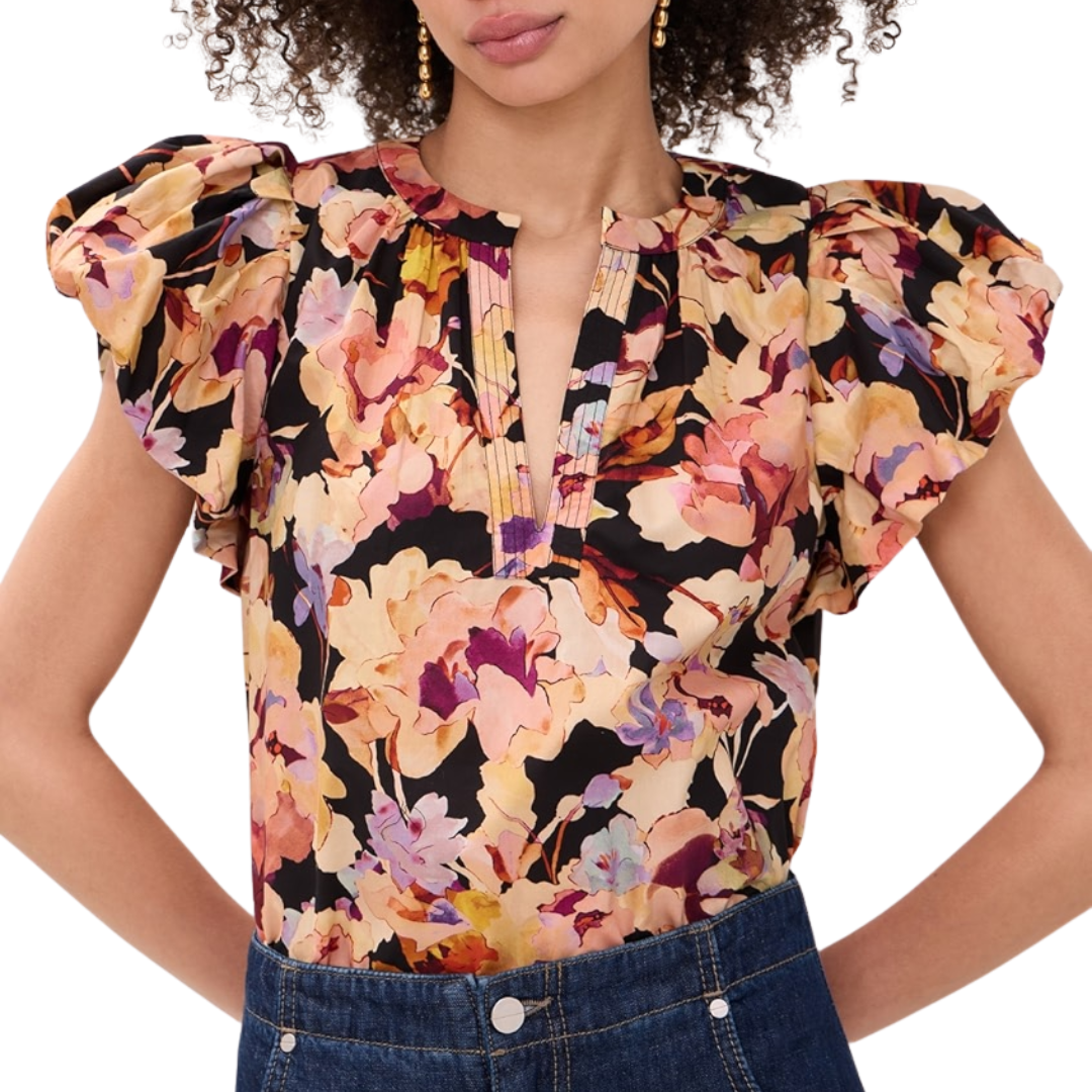 Abril Cotton Top in Night Bloom
