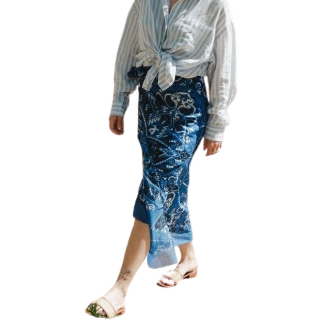 Large Costa Brava Scarf in Blue