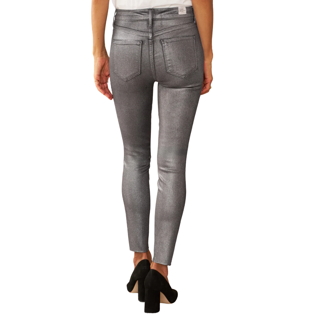 Sligo Skinny Jean in Platinum Glitter Wax