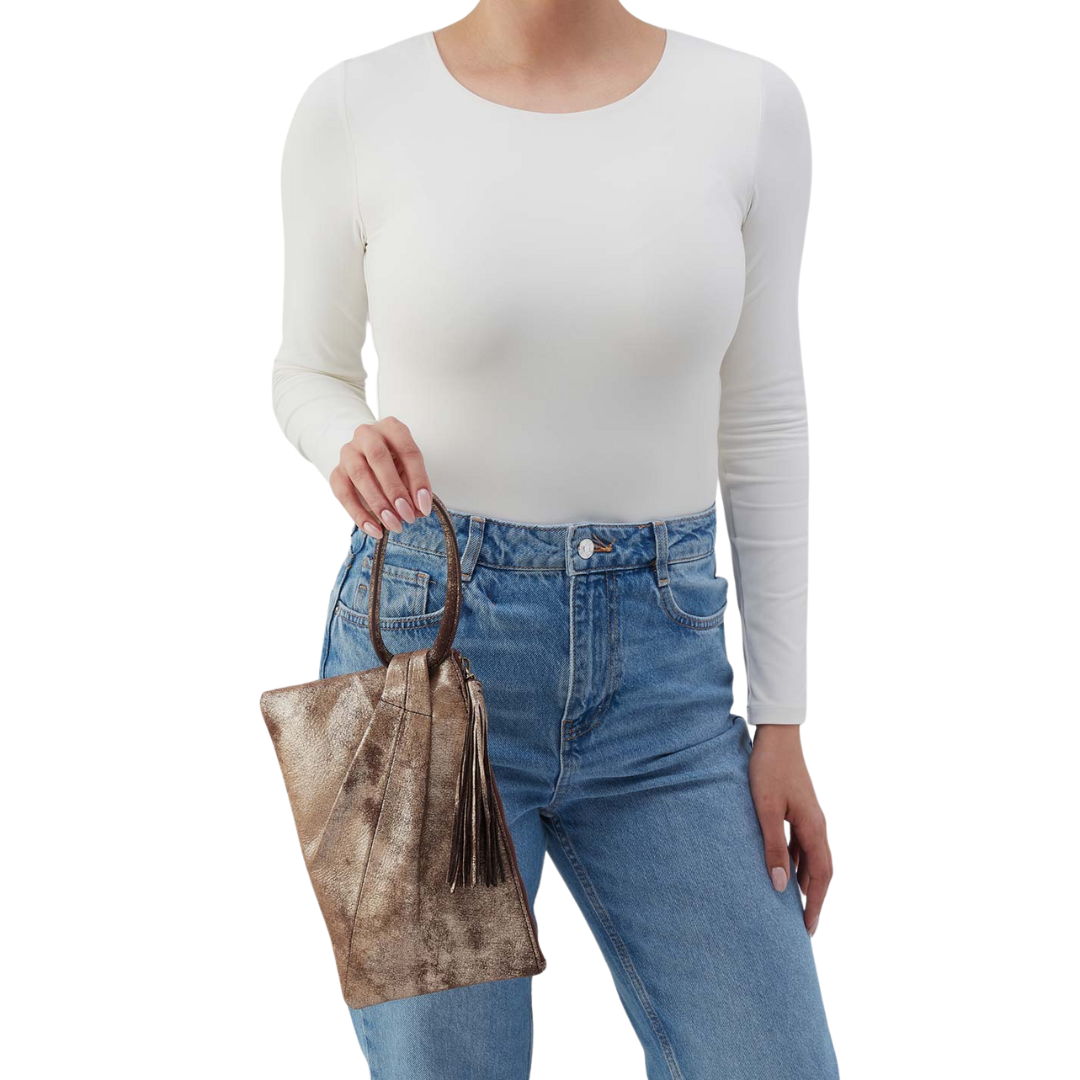 Sheila Soft Ring Clutch in Cocoa Platinum