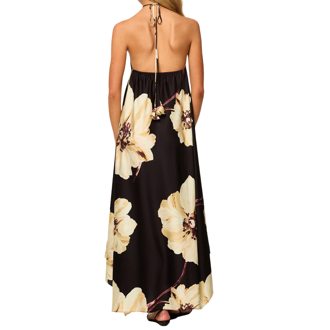Raban Dress in Golden Poppy Satin