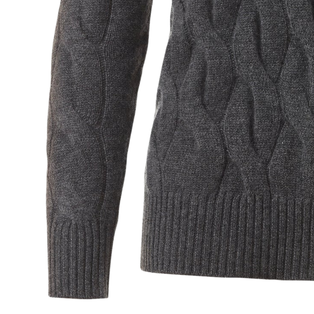Long Cable Vee in Flannel