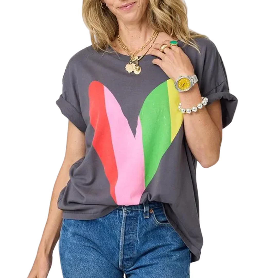 Tommy Happy Heart Tee in Multi