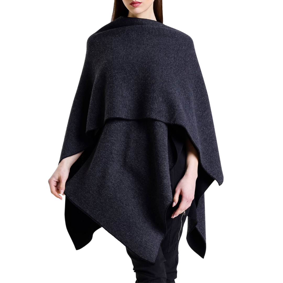 Kiersten Reversible Wrap in Black/Coal