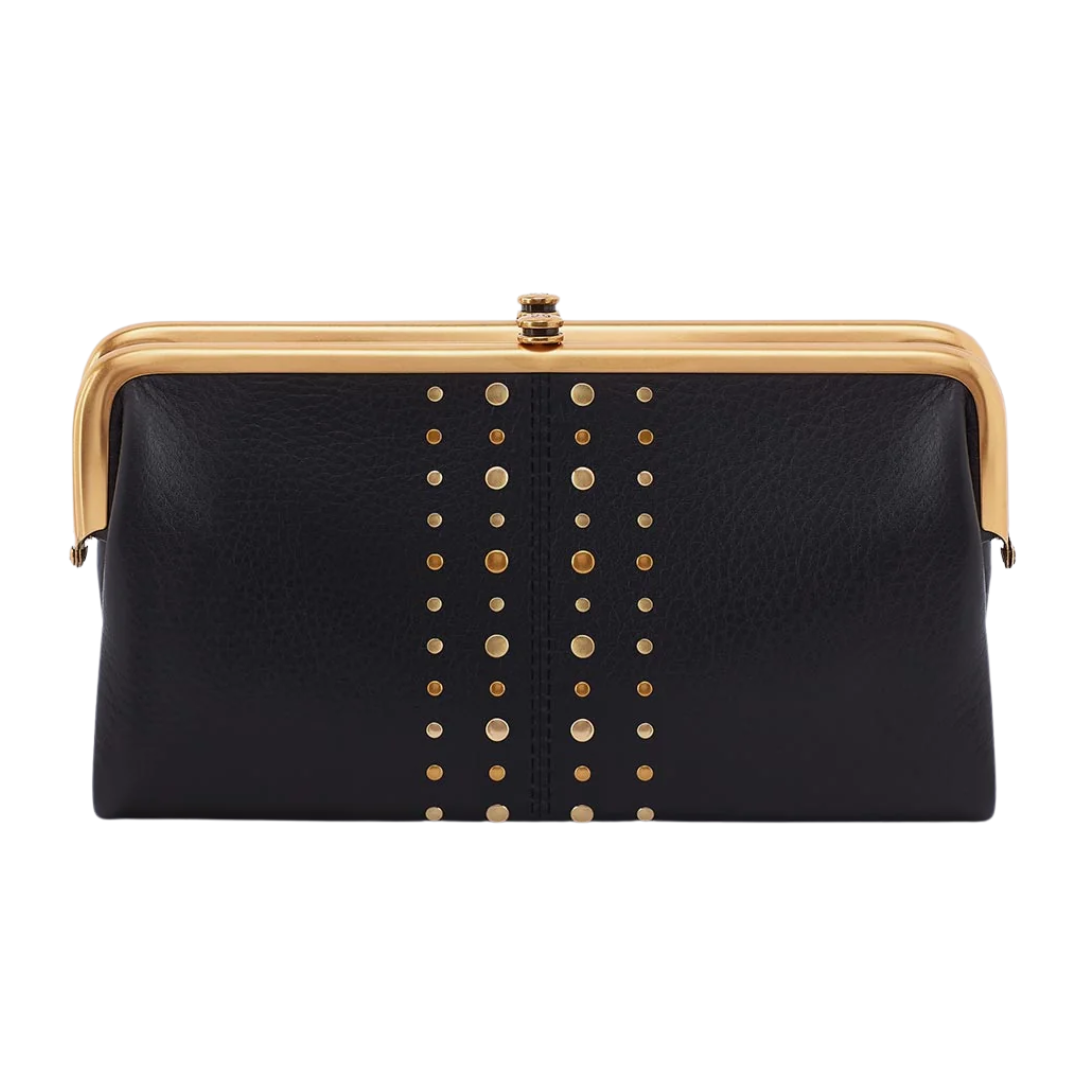 Lauren Clutch-Wallet in Black With Studs