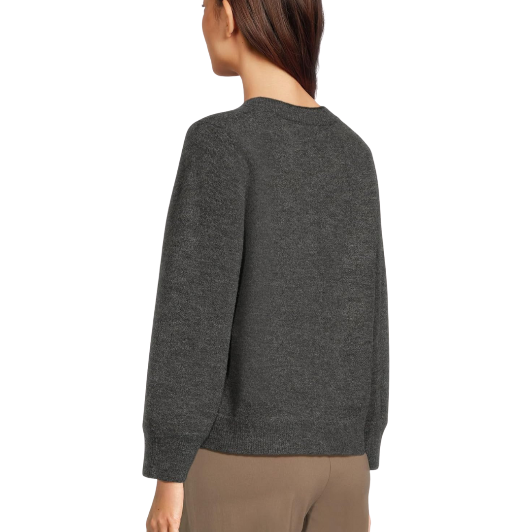 Parson Crew Cardi in Charcoal