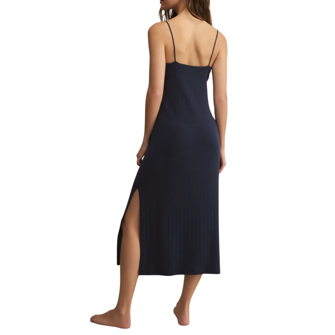 Classique Rib Midi Dress in Eclipse