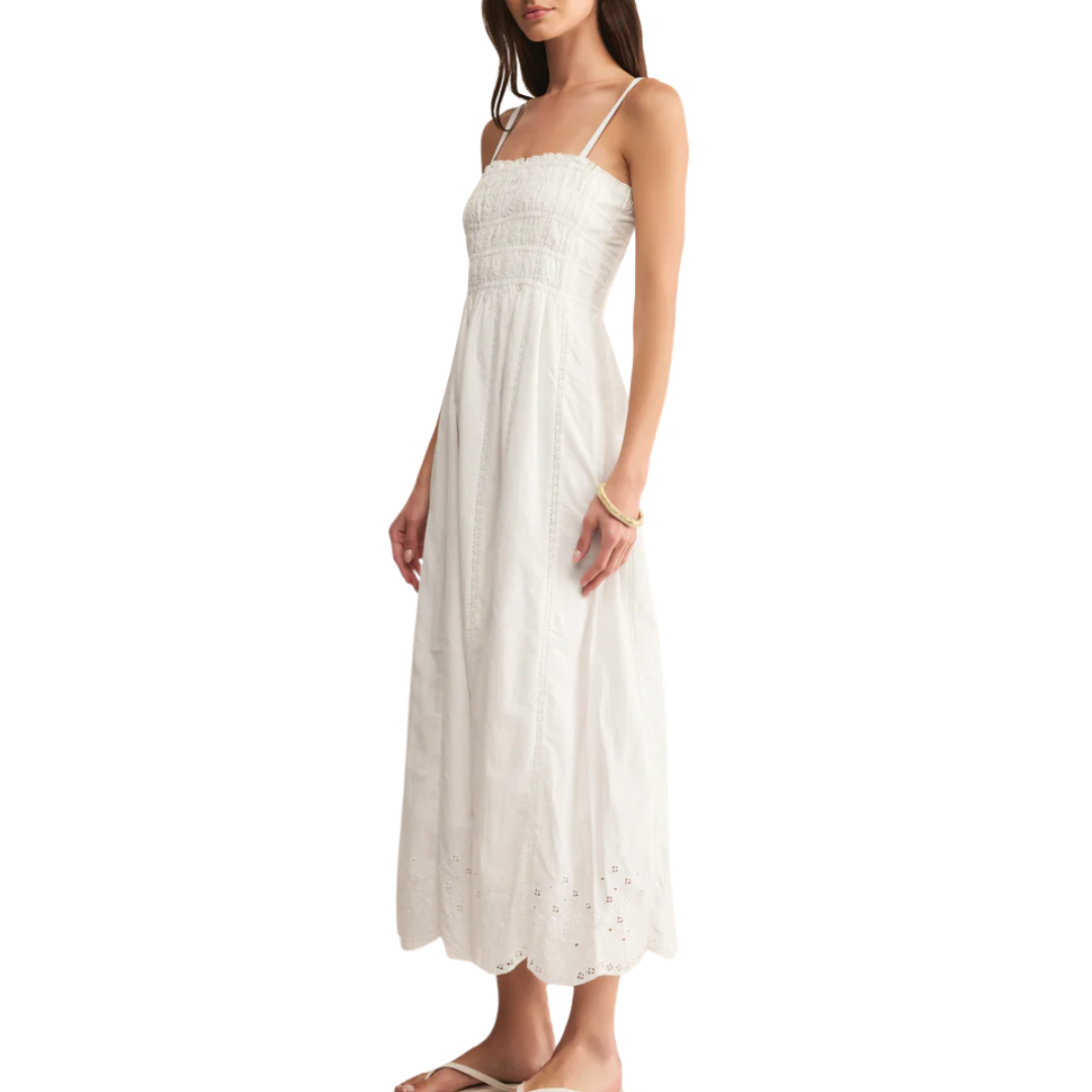 Dani Embroidered Midi in Dress White