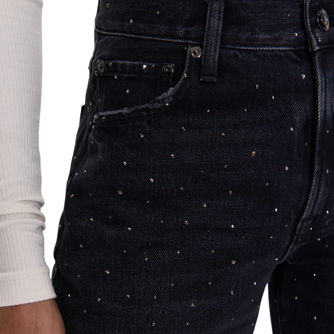 Lexi Mid Ride Bowed Straight in Silver Screen