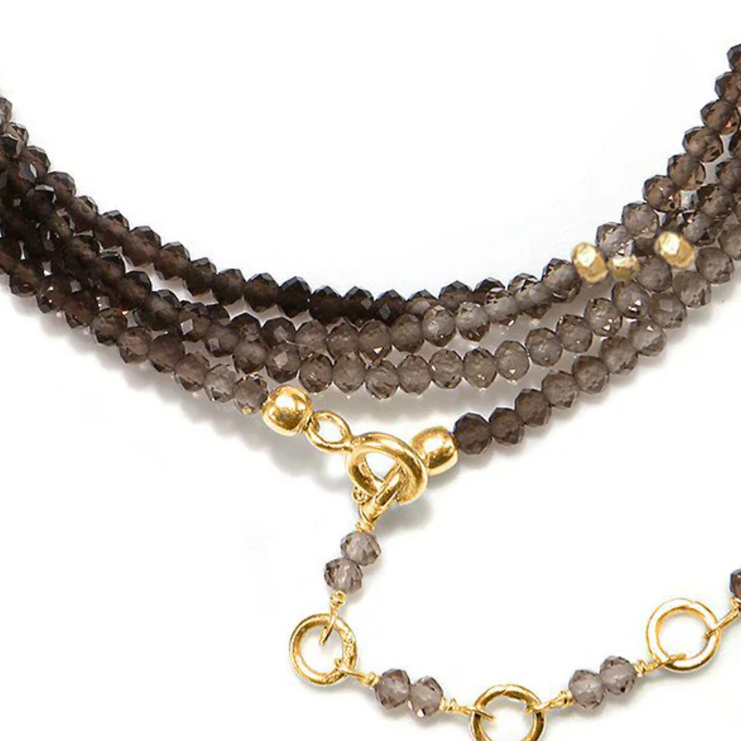 Gemstone Sparkle Wrap in Ombre Smoky Quartz