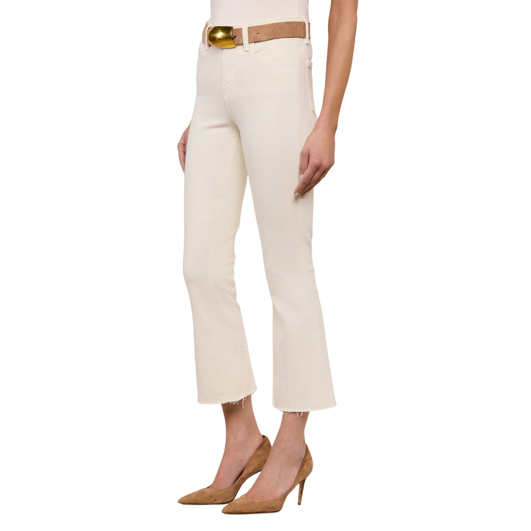 Kendra Cropped Flare Jean in Vintage White