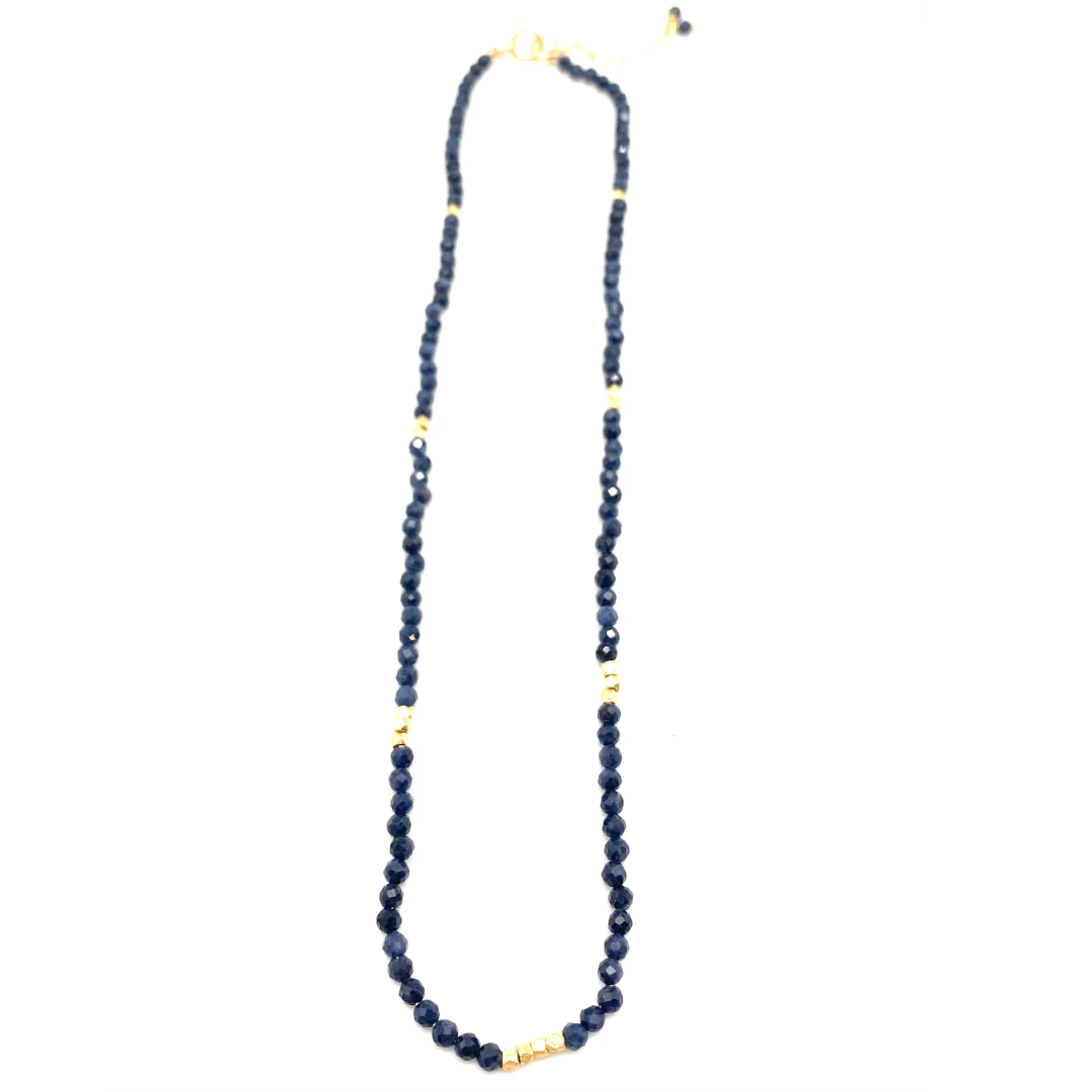 Sigrid Beaded Necklace in Blue Sapphire