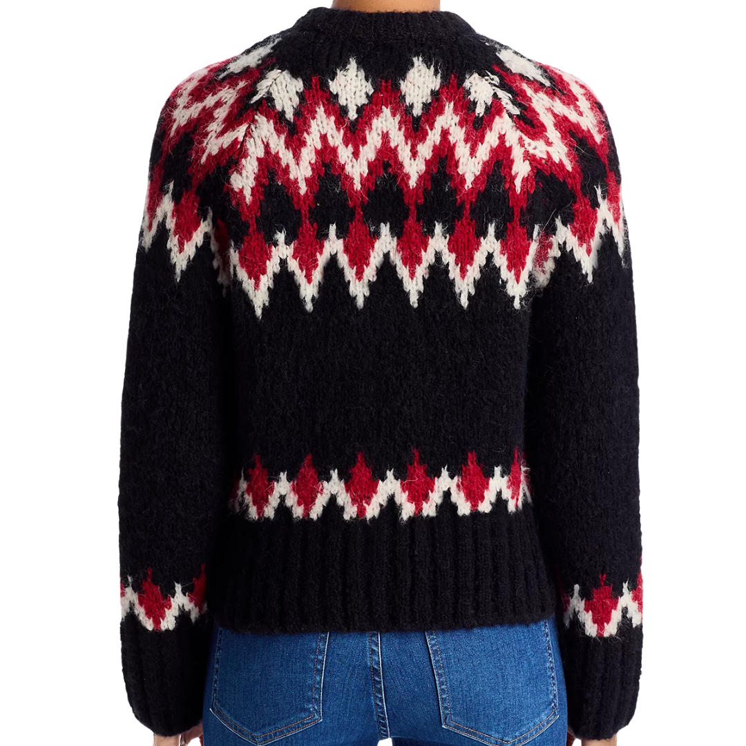 Christina Fair Isle Cardigan in Black Multi