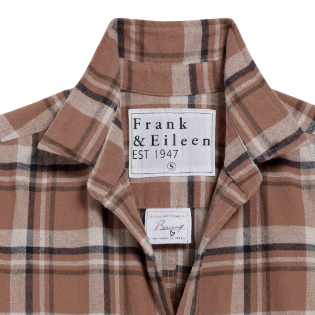 Barry in Tan, Brown, Navy Plaid Flannel