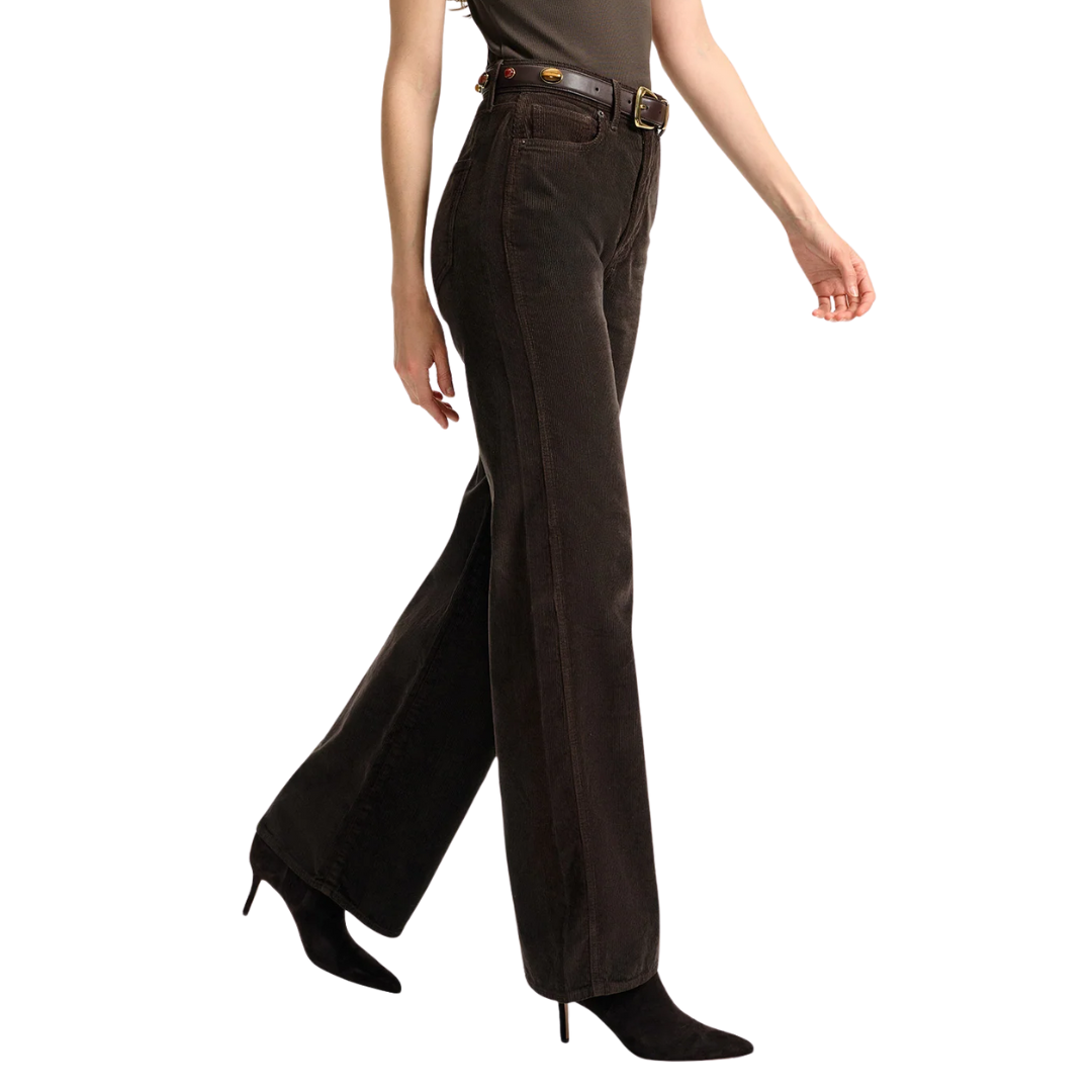Taylor Corduroy Wide-Leg Pant in Dark Umber