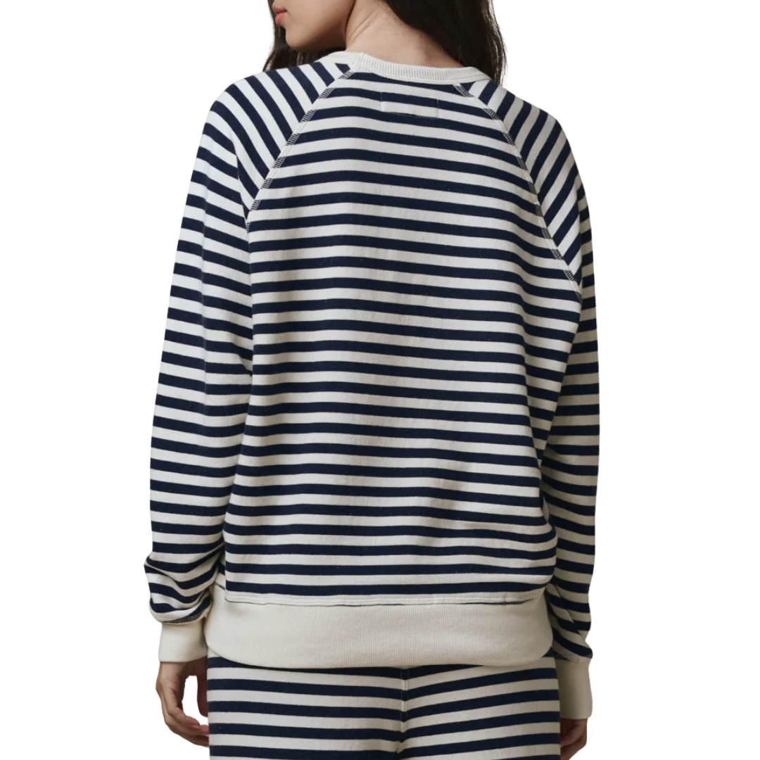 The College Sweatshirt in Navy Sailor Stripe