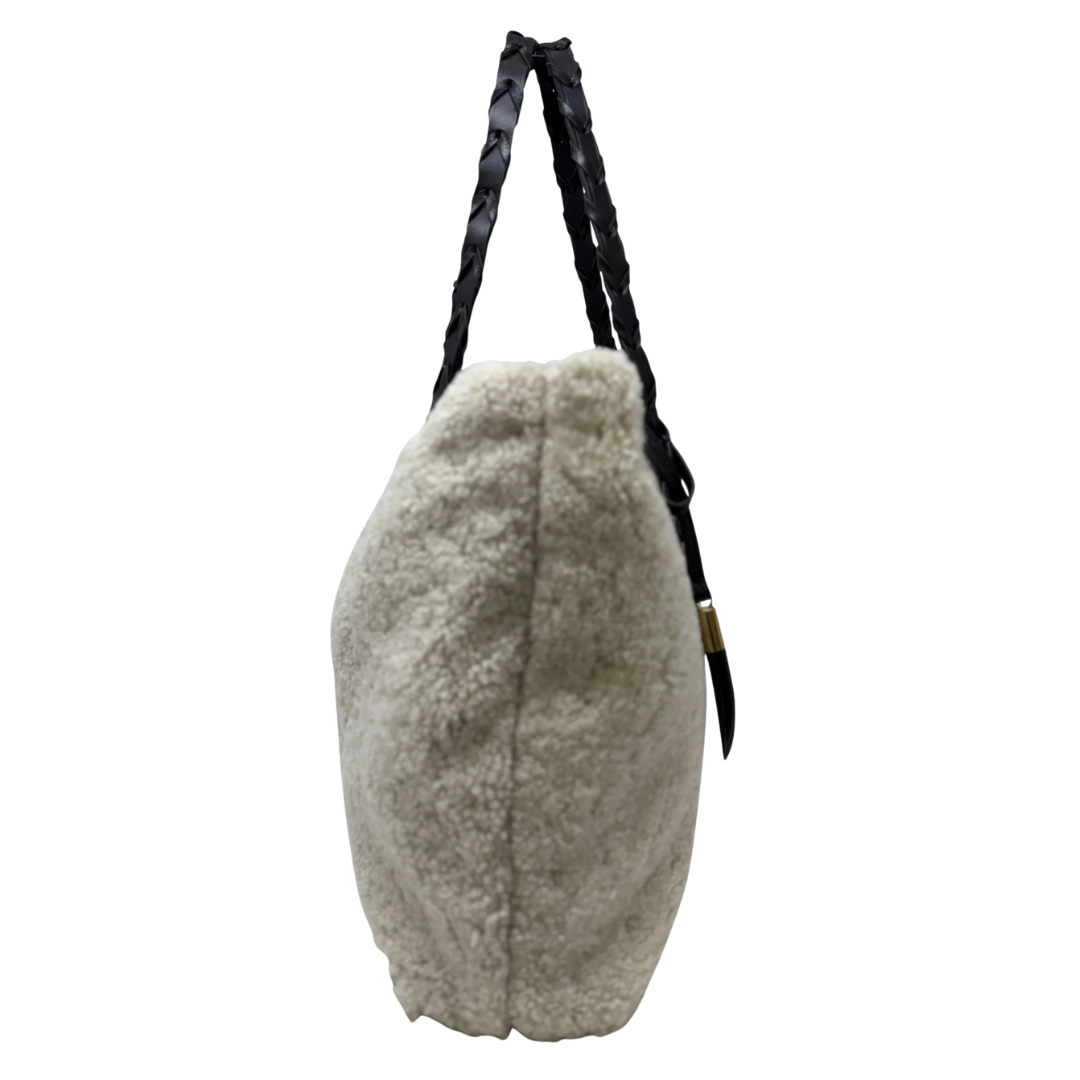 Luxe Shearling Tote in Natural