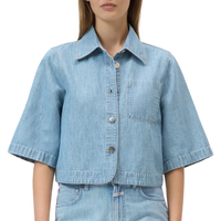 Boxy Denim Shirt in Light Blue