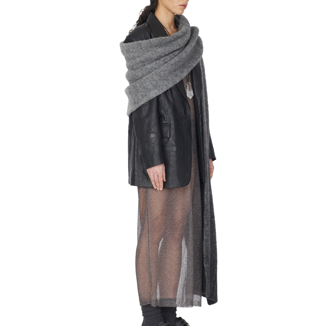 Soft Shawl Scarf With Arm Hole in Graphite