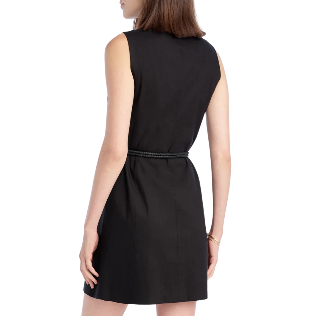 The Cece Linen Dress in Black