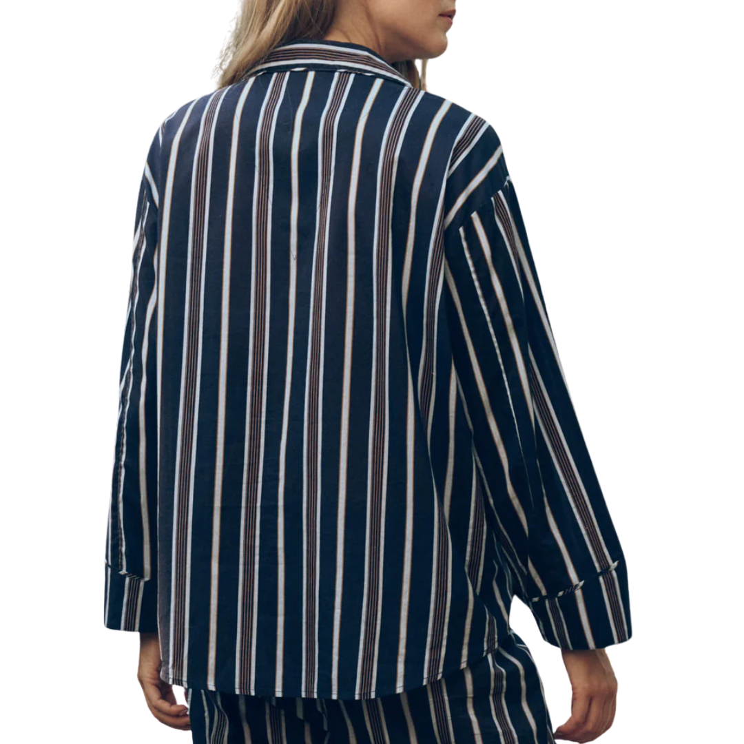The Pajama Shirt in Coastline Stripe