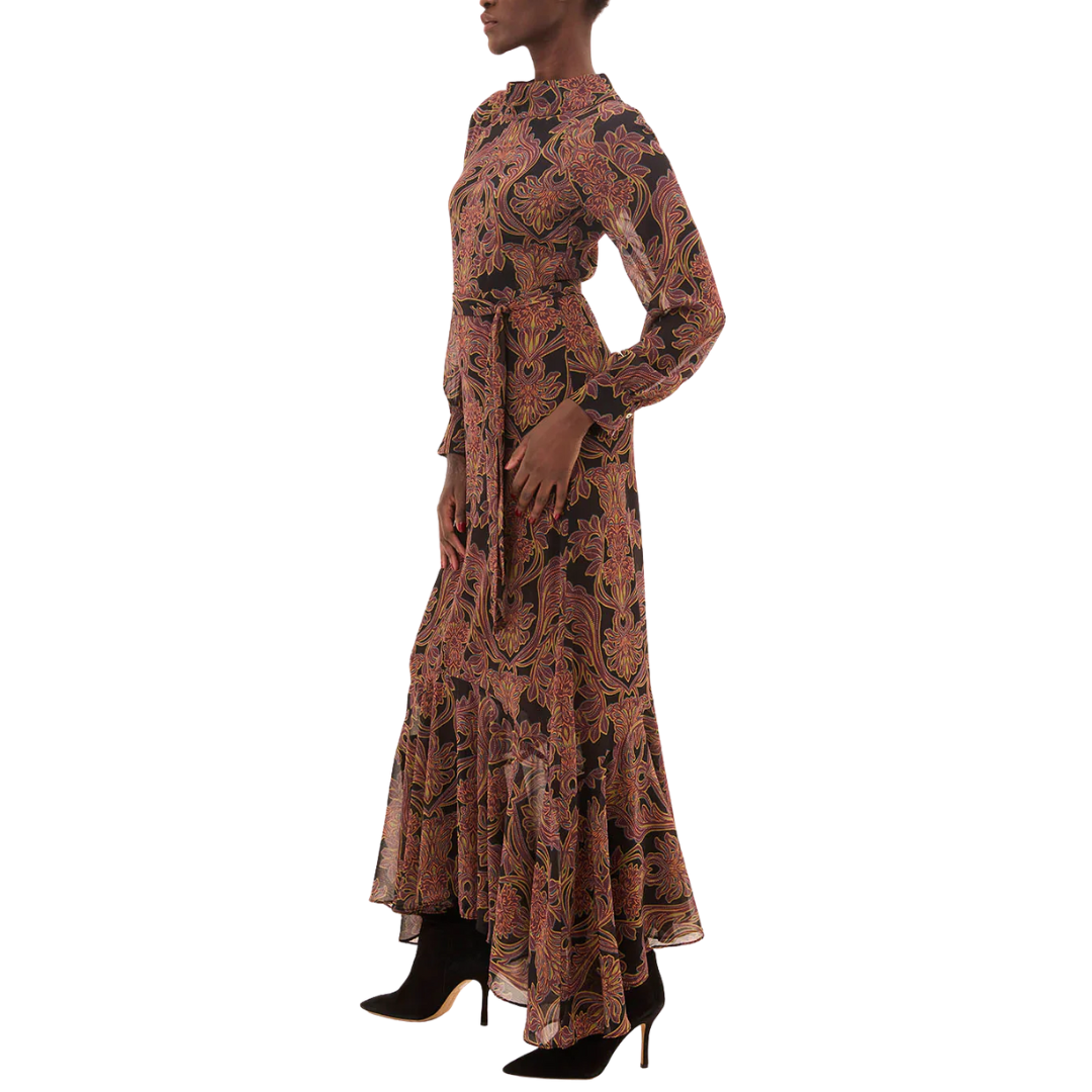Jill Dress in Studded Flora Chiffon