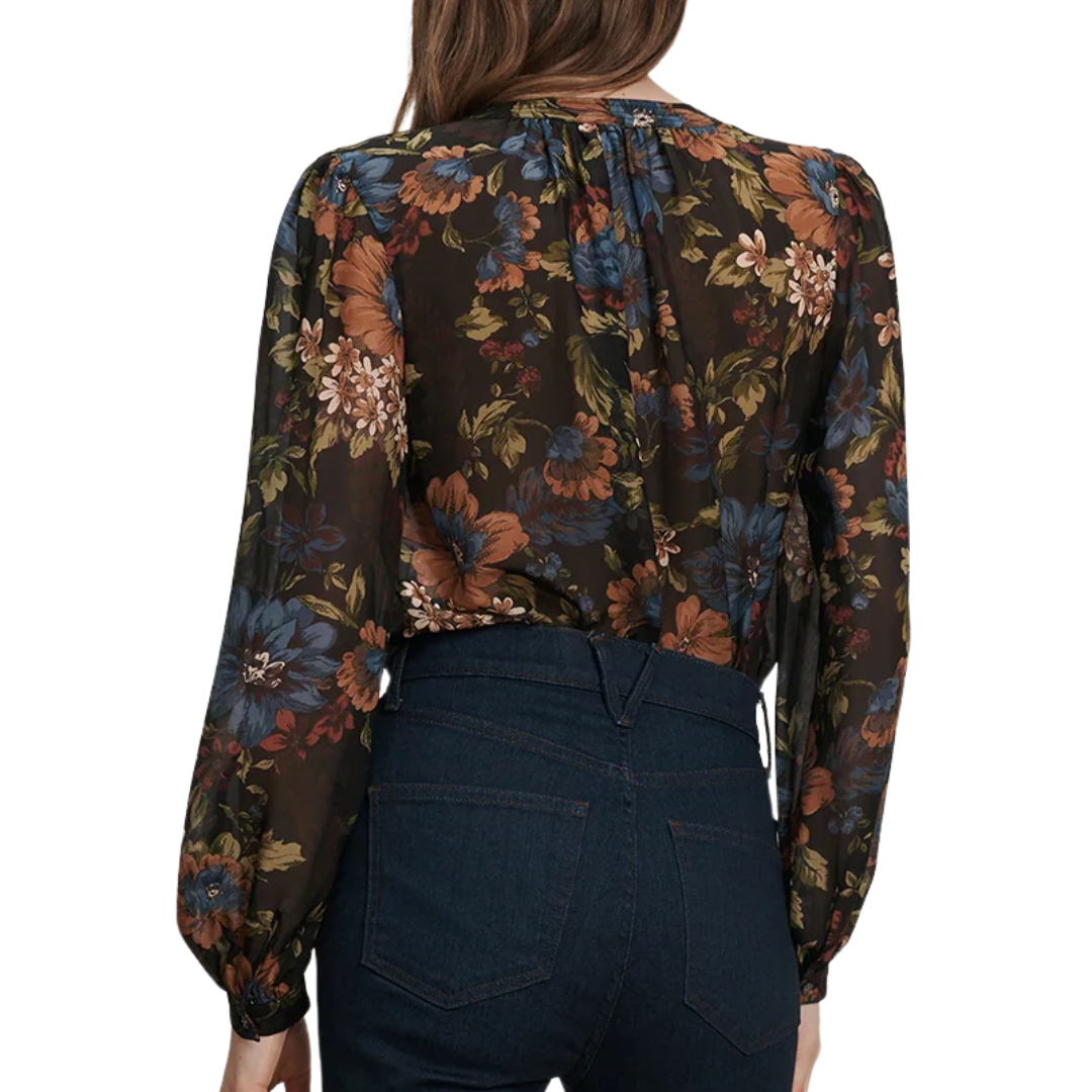 Ashlynn Silk Blouse in Black Multi