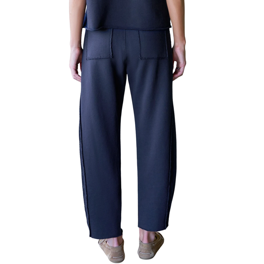 Bibi Barrel Leg Sweatpant in Classic Navy