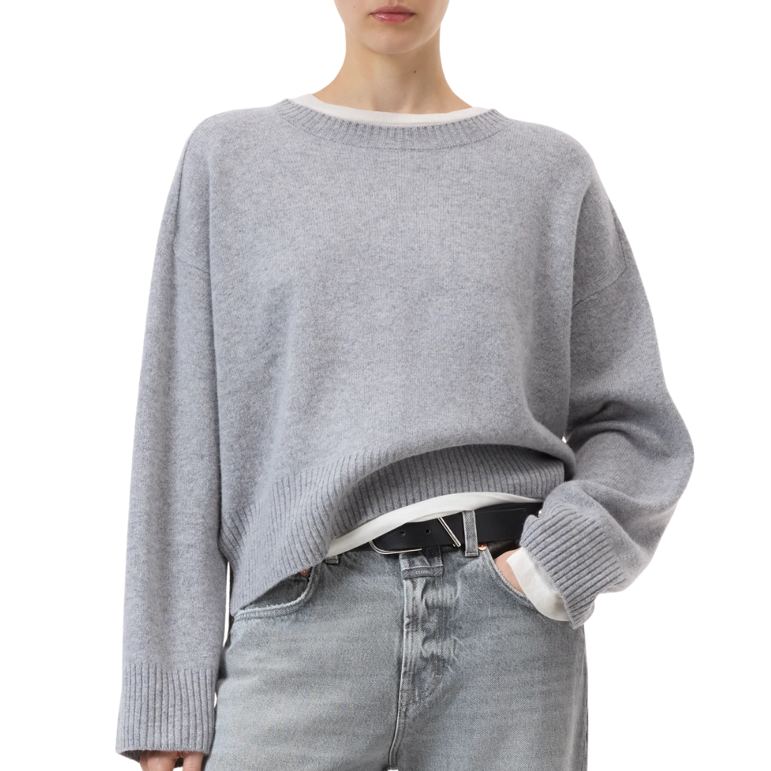 Wool Jumper in Light Grey Melange