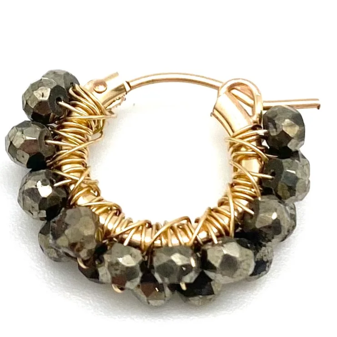 Diddi Beaded Hoop in Pyrite